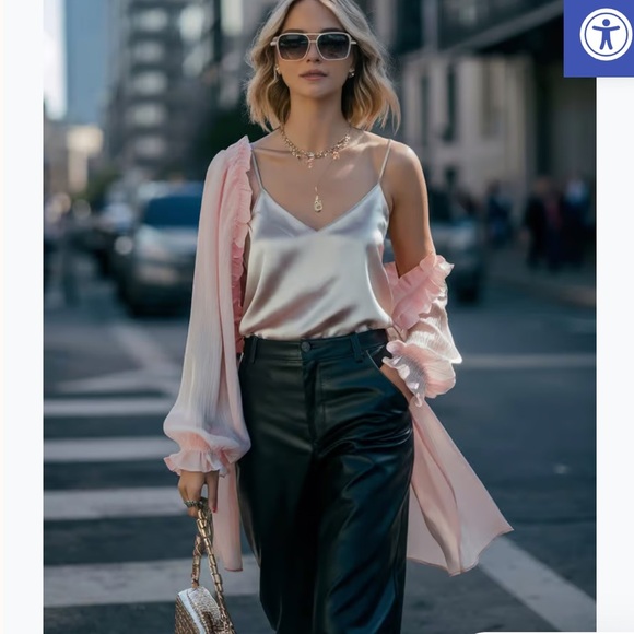 Vintage 90s Genuine Leather Pants NY & CO Straight Leg Black Distressed Women 28 - Picture 12 of 13